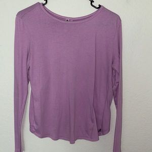 Purple workout tee.
